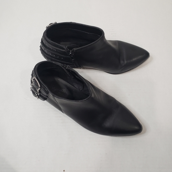 Seychelles Black Leather Pointed Toe Buckle Ankle Booties Size 6 - Picture 10 of 14